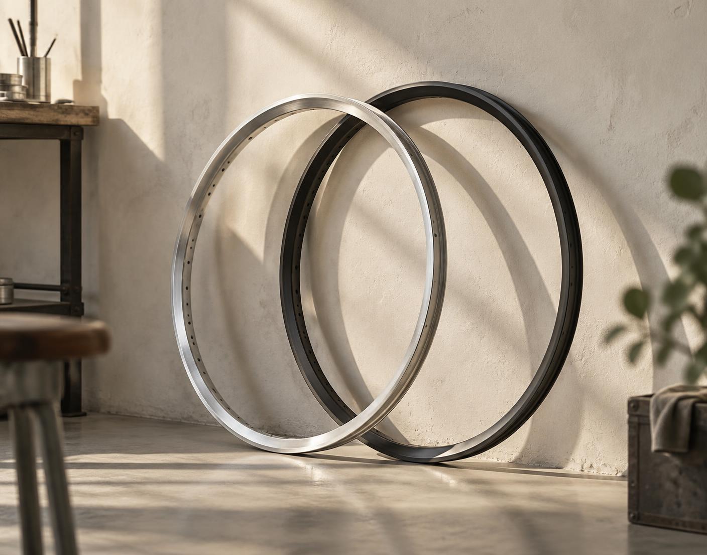 FixedStar-inspired silver and dark bicycle rims